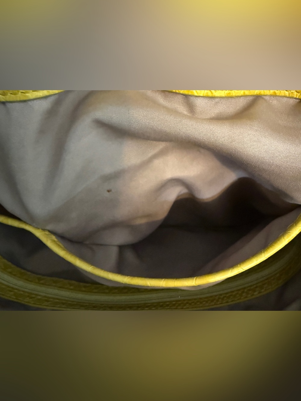 Cole Haan Casey Drawstring Hobo Shoulder Bag Sunflower Yellow Leather - Picture 14 of 16